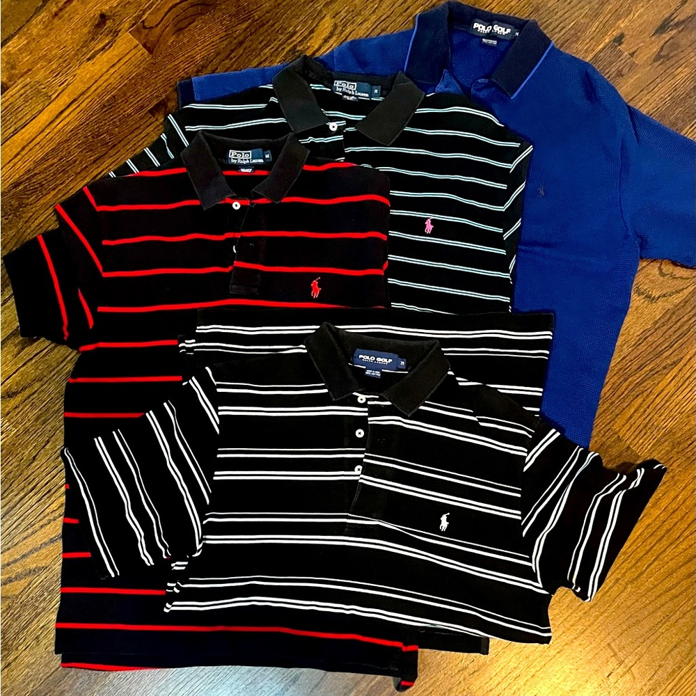 LOT of 4 Men’s Medium Polo and Polo Golf short sleeve collard shirts